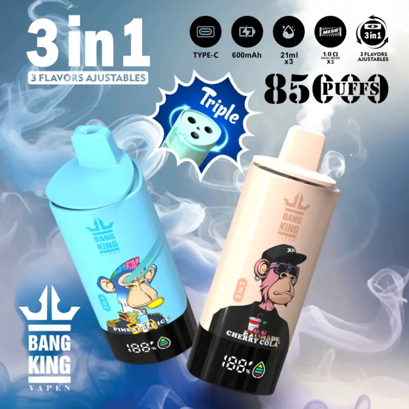 3 w 1 Vaper Bang King 85000 Puffs Jednorazowy 85k Sprzedaż Hurtowa Darmowa Wysyłka 5 3 w 1 Vaper Bang King 85000 Puffs Jednorazowy 85k Sprzedaż Hurtowa Darmowa Wysyłka