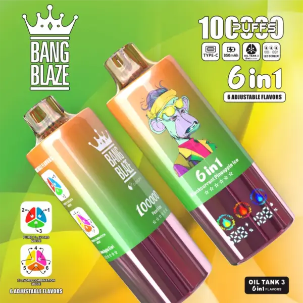 Bang Blaze 100k Puffs Jednorazowy Vape 6 w 1 100000 Zaciągnięć Darmowa Wysyłka z Magazynu UE 14 Bang Blaze 100k Puffs Jednorazowy Vape 6 w 1 100000 Zaciągnięć Darmowa Wysyłka z Magazynu UE