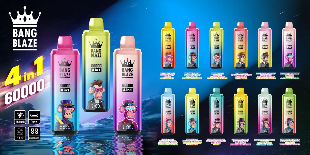 Bang Blaze 60k Puffs Jednorazowy Vape 4 w 1 60000 Zaciągnięć Darmowa Wysyłka z Magazynu UE