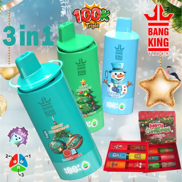 Bang King 100k Puffs Vape 3 w 1 Potrójny Zestaw Świąteczny 12 Smaków