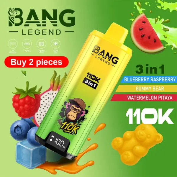 Bang Legend 110000 Puffs Vape Detaliczny 3 w 1 Kup 2 Sztuki Darmowa Wysyłka