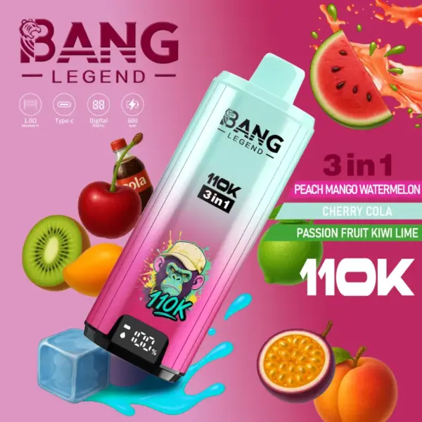 Bang Legend 110000 Puffs Vape Detaliczny 3 w 1 Kup 2 Sztuki Darmowa Wysyłka