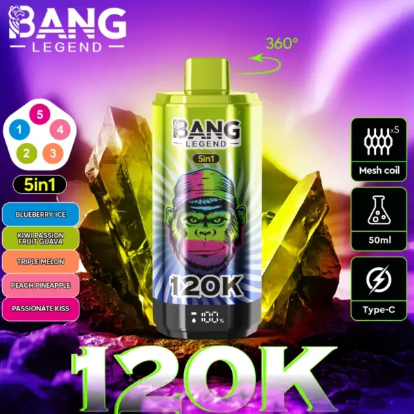 Bang Legend 120000 Puffs Vape detaliczny 5 w 1 Kup 2 sztuki Zamówienie próbki