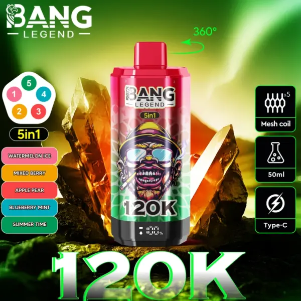 Bang Legend 120000 Puffs Vape detaliczny 5 w 1 Kup 2 sztuki Zamówienie próbki 9 Bang Legend 120000 Puffs Vape detaliczny 5 w 1 Kup 2 sztuki Zamówienie próbki