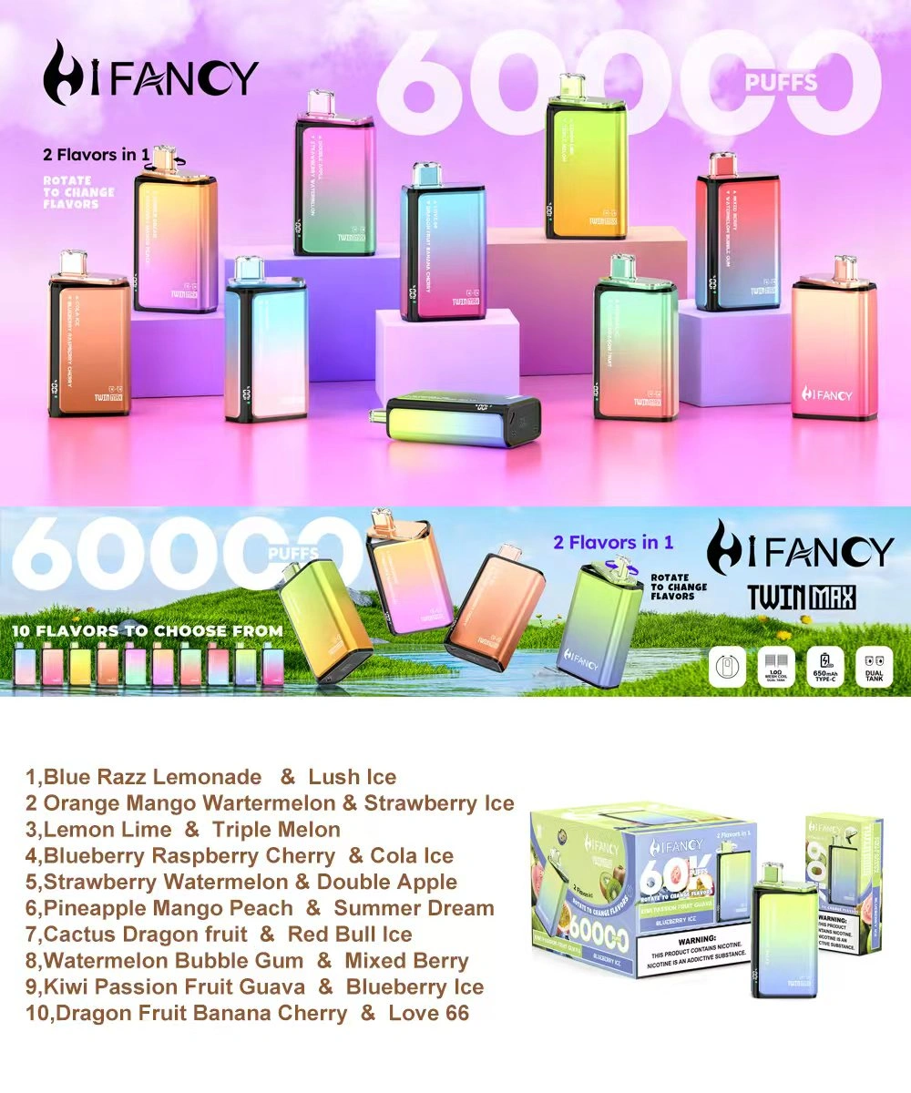 Hifancy 60000 Puffs Jednorazowy Vape 2 w 1 Twin Max – Darmowa Wysyłka z Magazynu UE