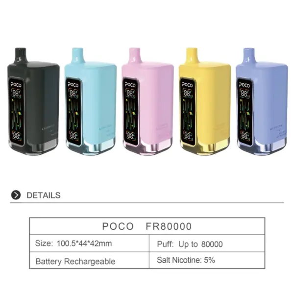 POCO FR 80000 Zaciągnięć Jednorazowy Vape 4 w 1 Smaki Darmowa Wysyłka Magazyn UE 9 POCO FR 80000 Zaciągnięć Jednorazowy Vape 4 w 1 Smaki Darmowa Wysyłka Magazyn UE