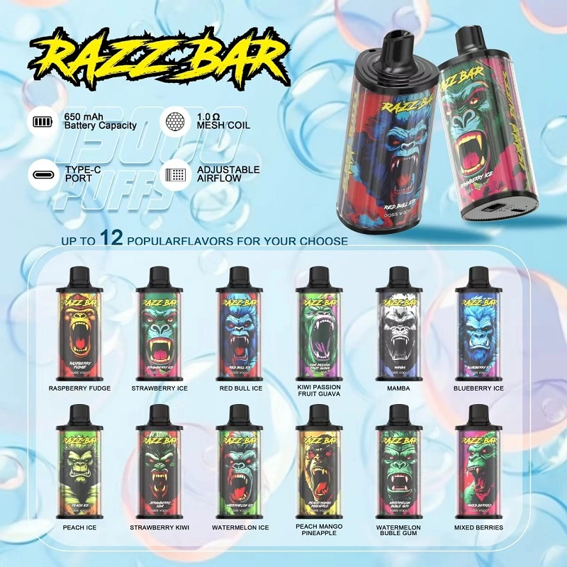 Razz Bar 15000 Puffs Jednorazowy Vape Hurt Darmowa Wysyłka Magazyn UE