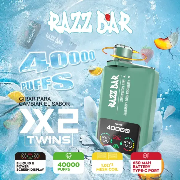 Razz Bar 40000 Puffs Vape Jednorazowy Smaki 2 w 1 40K Nadajacy sie do Ladowania Darmowy Smak Magazyn UE 13 Razz Bar 40000 Puffs Vape Jednorazowy Smaki 2 w 1 40K Nadajacy sie do Ladowania Darmowy Smak Magazyn UE