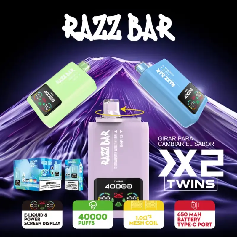 Razz Bar 40000 Puffs – Moje Doświadczenie z Vape 2 w 1: Smaki, Wygodę i Szybką Dostawę z UE! 5 Razz Bar 40000 Puffs Vape Jednorazowy Smaki 2 w 1 40K Nadajacy sie do Ladowania Darmowy Smak Magazyn UE