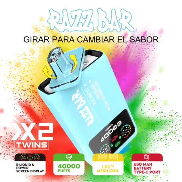 Razz Bar 40000 Puffs Vape Jednorazowy Smaki 2 w 1 40K Nadajacy sie do Ladowania Darmowy Smak Magazyn UE 12 Razz Bar 40000 Puffs Vape Jednorazowy Smaki 2 w 1 40K Nadajacy sie do Ladowania Darmowy Smak Magazyn UE