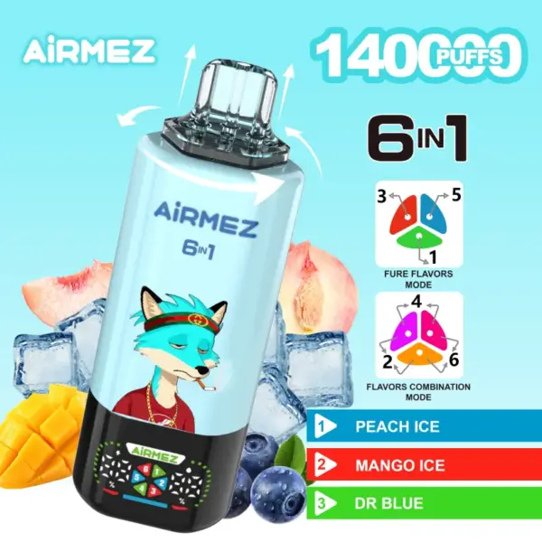 Airmez 140k Zaciągnięć Jednorazowy Vape 6 w 1 Hurt 3-7 Dni Roboczych Wysyłka Magazyn UE 15 Airmez 140k Zaciągnięć Vape Jednorazowy 6 w 1 Hurt 3-7 Dni Roboczych Wysyłka Magazyn UE