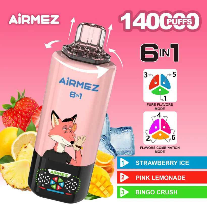 Airmez 140k Zaciągnięć Jednorazowy Vape 6 w 1 Hurt 3-7 Dni Roboczych Wysyłka Magazyn UE 7 Airmez 140k Zaciągnięć Vape Jednorazowy 6 w 1 Hurt 3-7 Dni Roboczych Wysyłka Magazyn UE