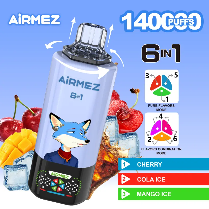 Airmez 140k Zaciągnięć Jednorazowy Vape 6 w 1 Hurt 3-7 Dni Roboczych Wysyłka Magazyn UE 2 Airmez 140k Zaciągnięć Vape Jednorazowy 6 w 1 Hurt 3-7 Dni Roboczych Wysyłka Magazyn UE