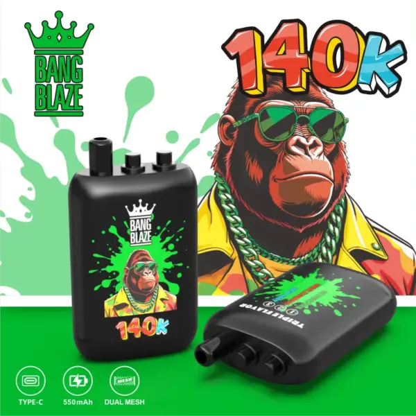 Bang Blaze 140k Puffs Jednorazowy E-papieros 3 w 1 Smaki 140000 Zaciągnięć Darmowa Wysyłka 11 Bang Blaze 140k Puffs Jednorazowy E-papieros 3 w 1 Smaki 140000 Zaciągnięć Darmowa Wysyłka