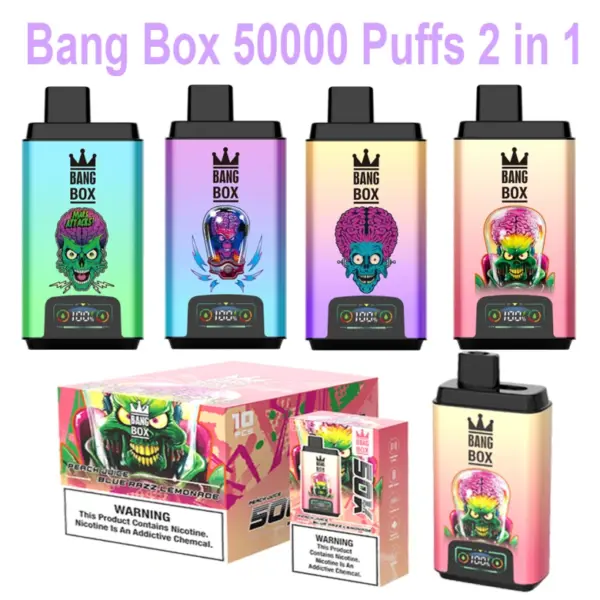 Bang Box 50k Zaciągnięć 2 w 1 Podwójny Smak Jednorazowy Vape 50000 Darmowa Wysyłka