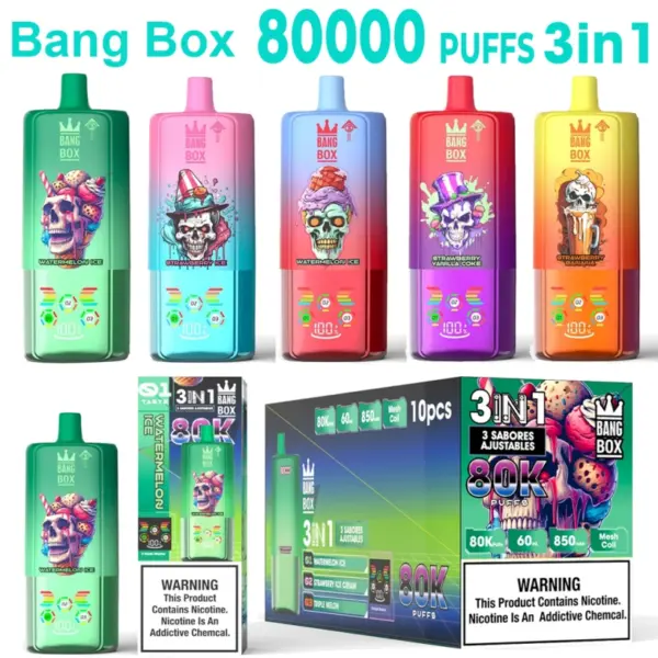 Bang Box 80k Zaciągnięć 3 w 1 Potrójny Jednorazowy Vape Hurt 80000 Darmowa Wysyłka