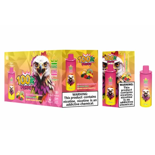 Bang King 100000 Puffs 100k Jednorazowy E-papieros 3 w 1 Trzy Smaki Darmowa Wysyłka Sprzedaż Hurtowa 13 Bang King 100000 Puffs 100k Jednorazowy E-papieros 3 w 1 Trzy Smaki Darmowa Wysyłka Sprzedaż Hurtowa