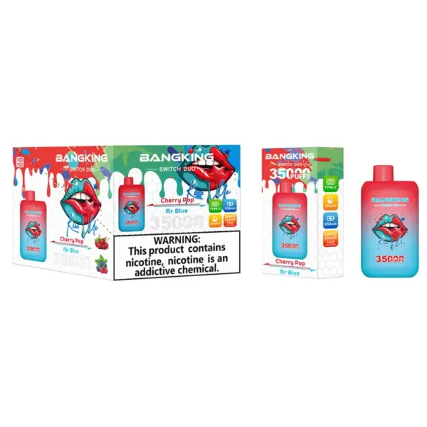 Bang King 35000 zaciągnięć Swith Duo jednorazowy e-papieros 2 w 1 podwójny smak 35k magazyn UE 10 Bang King 35000 zaciągnięć Swith Duo jednorazowy e-papieros 2 w 1 podwójny smak 35k magazyn UE