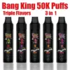 Bang King 50000 Puffs 50k Jednorazowy E-papieros Hurt 3 w 1 Potrójny Smak Darmowa Wysyłka