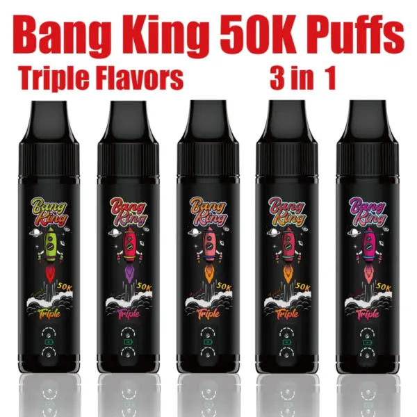 Bang King 50000 Puffs 50k Jednorazowy E-papieros Hurt 3 w 1 Potrójny Smak Darmowa Wysyłka