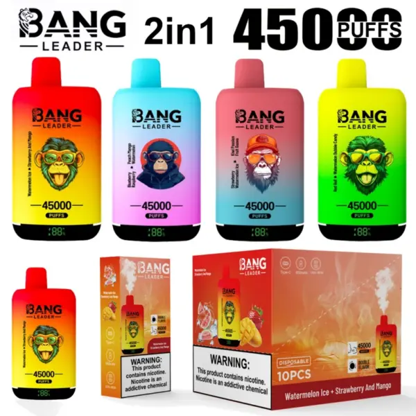 Bang Leader 45000 Puffs 45k Podwójne Smaki 2 w 1 Jednorazowy Vape Hurt Darmowa Wysyłka