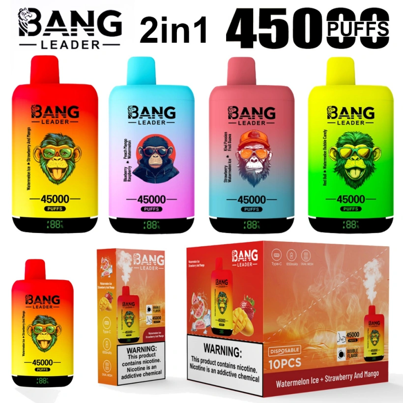 Bang Leader 45000 Puffs 45k Podwójne Smaki 2 w 1 Jednorazowy Vape Hurt Darmowa Wysyłka 1 Bang Leader 45000 Puffs 45k Podwójne Smaki 2 w 1 Jednorazowy Vape Hurt Darmowa Wysyłka