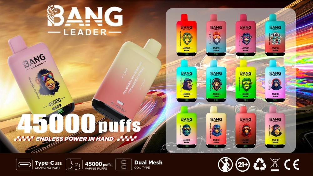 Bang Leader 45000 Puffs 45k Podwójne Smaki 2 w 1 Jednorazowy Vape Hurt Darmowa Wysyłka 16 Bang Leader 45000 Puffs 45k Podwójne Smaki 2 w 1 Jednorazowy Vape Hurt Darmowa Wysyłka