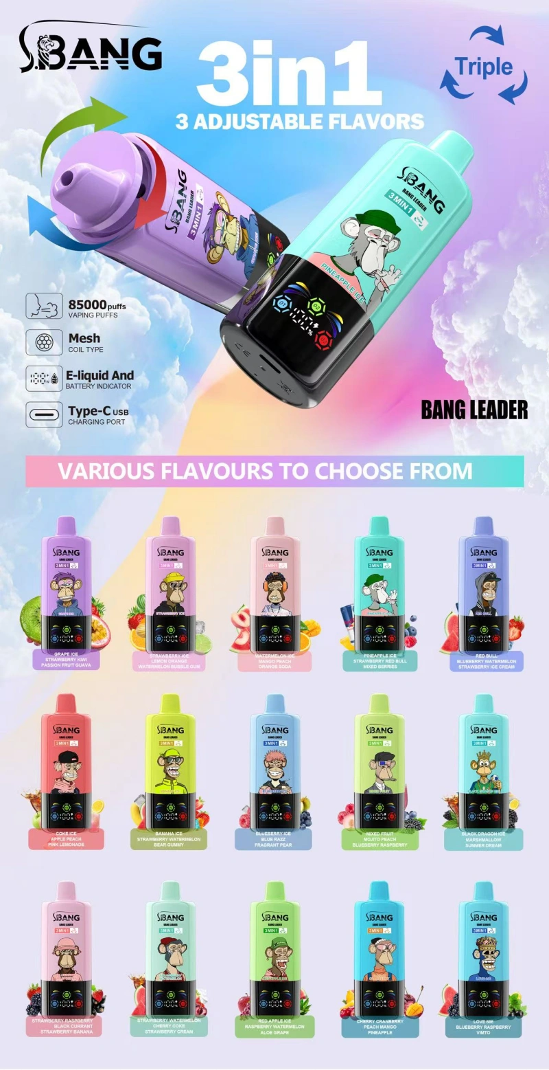 Bang Leader 85k Zaciągnięć 3 w 1 Najlepszy Vape Jednorazowy 85000 Darmowa Wysyłka 16 Bang Leader 85k Zaciągnięć 3 w 1 Najlepszy Vape Jednorazowy 85000 Darmowa Wysyłka