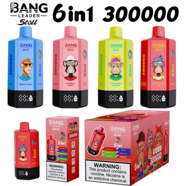 Bang Leader Stoll 300k Puffs 6 w 1 Vape Jednorazowy 300000 Hurt Darmowa Wysyłka