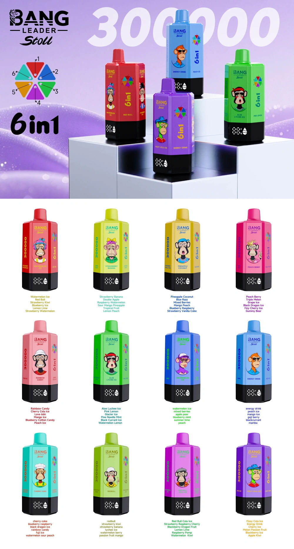 Bang Leader Stoll 300k Puffs 6 w 1 Vape Jednorazowy 300000 Hurt Darmowa Wysyłka 16 Bang Leader Stoll 300k Puffs 6 w 1 Vape Jednorazowy 300000 Hurt Darmowa Wysyłka