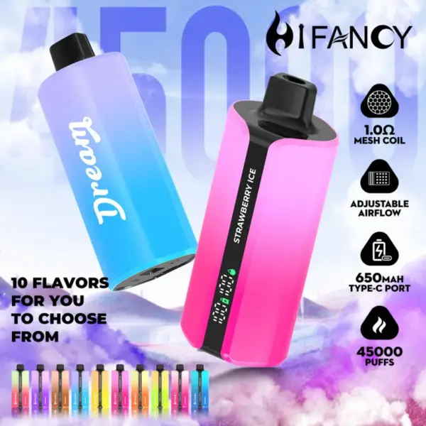 EU Vape Hifancy 45000 Zaciągnięć 45K Vape Darmowa Wysyłka Hurt 10 Smaków