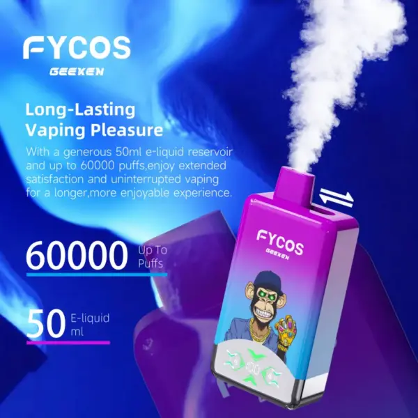 FYCOS 60K Puffs Jednorazowy E-papieros 60000 2 w 1 Podwójny Smak Darmowa Wysyłka