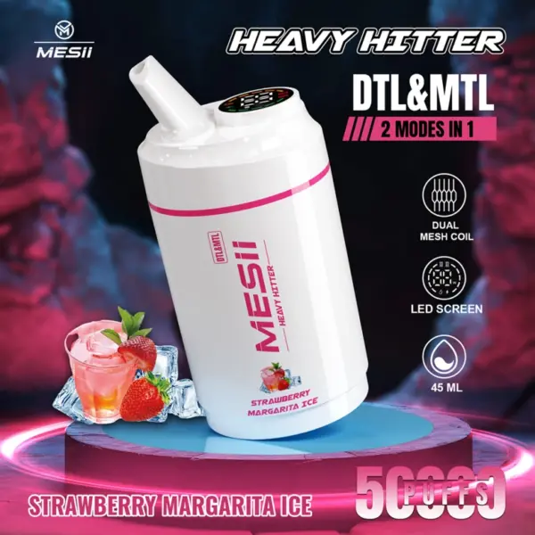 Mesii 50k Zaciągnięć 2 w 1 Heavy Hitter Najlepszy Jednorazowy Vape 50000 Darmowa Wysyłka