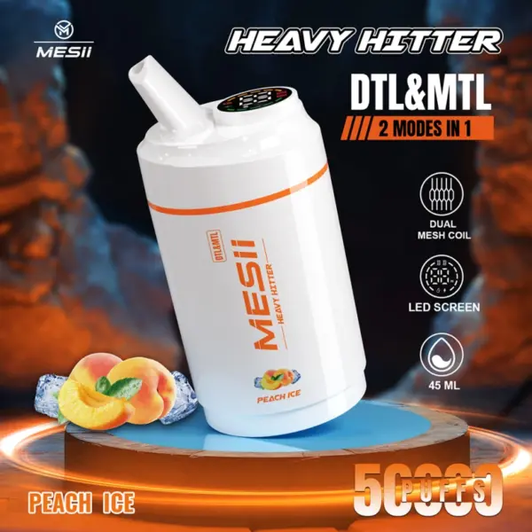 Mesii 50k Zaciągnięć 2 w 1 Heavy Hitter Najlepszy Jednorazowy Vape 50000 Darmowa Wysyłka