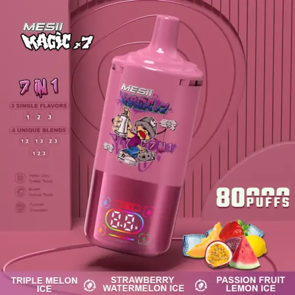 Mesii 80k Zaciągnięć Magic 7 w 1 Jednorazowy Vape Ładowalny 80000 Darmowa Wysyłka