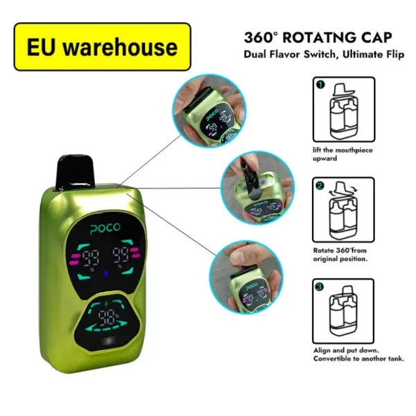 POCO DB 26000 Zaciągnięć Jednorazowy E-papieros 26K Puffs Darmowa Wysyłka Magazyn UE