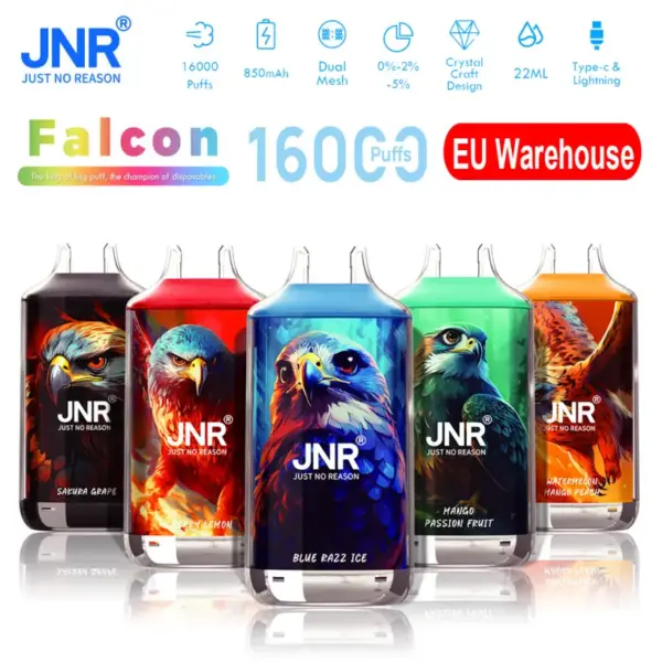 Puff 16k JNR 16000 Puffs Falcon Crystal Jednorazowy Vape Pen Darmowa Wysyłka z Magazynu UE