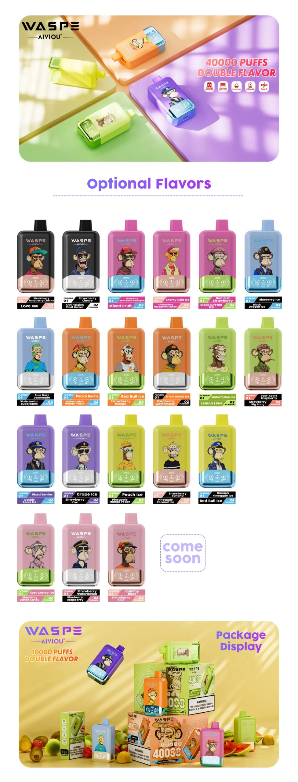 Puff 40k EU WASPE 40000 Zaciągnięć Podwójny Smak 2 w 1 Jednorazowy Vape Darmowa Wysyłka 16 Puff 40k EU WASPE 40000 Zaciągnięć Podwójny Smak 2 w 1 Jednorazowy Vape Darmowa Wysyłka