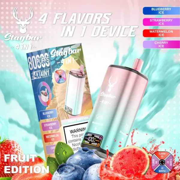 Stagbar 80k Zaciągnięć Jednorazowy E-papieros Stag Bar 4 w 1 Darmowa Wysyłka Magazyn UE 9 Stagbar 80k Zaciągnięć Jednorazowy E-papieros Stag Bar 4 w 1 Darmowa Wysyłka Magazyn UE
