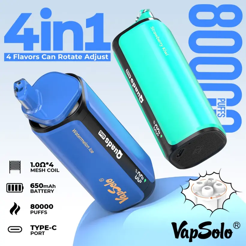 Vapsolo 80k Zaciągnięć Quads 4 w 1 Najlepszy Jednorazowy Vape 80000 Darmowa Wysyłka 2 Vapsolo 80k Zaciągnięć Quads 4 w 1 Najlepszy Jednorazowy Vape 80000 Darmowa Wysyłka