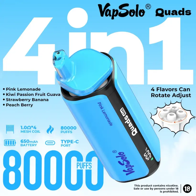 Vapsolo 80k Zaciągnięć Quads 4 w 1 Najlepszy Jednorazowy Vape 80000 Darmowa Wysyłka 3 Vapsolo 80k Zaciągnięć Quads 4 w 1 Najlepszy Jednorazowy Vape 80000 Darmowa Wysyłka
