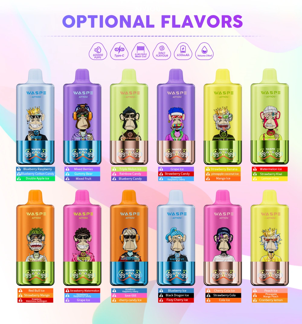 WASPE 60000 Zaciągnięć 3 w 1 Jednorazowy E-papieros AIVIOU Darmowa Wysyłka Magazyn UE 17 WASPE 60000 Zaciągnięć 3 w 1 Jednorazowy E-papieros AIVIOU Darmowa Wysyłka Magazyn UE