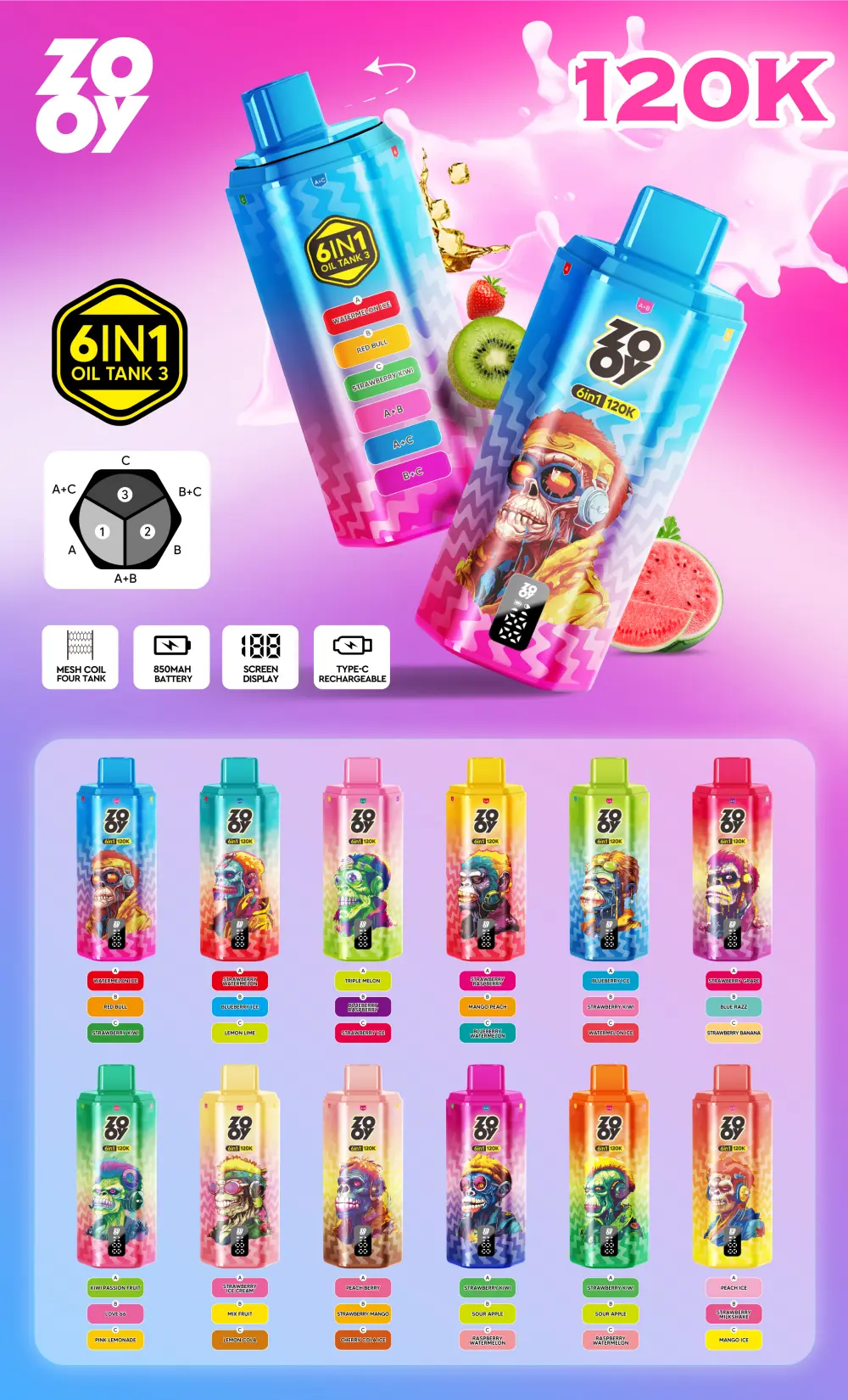 ZOOY 120K Puffs Disposable Vape 6 w 1 120000 Zaciągnięć Darmowa Wysyłka 17 ZOOY 120K Puffs Disposable Vape 6 w 1 120000 Zaciągnięć Darmowa Wysyłka