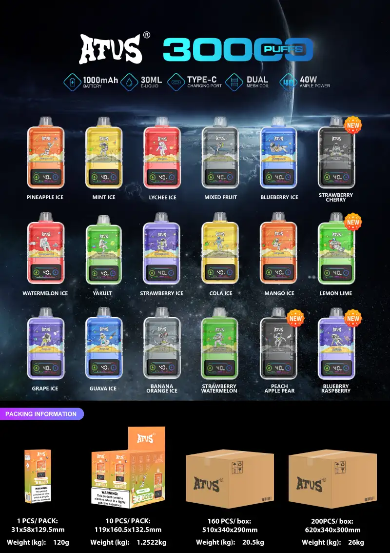 ATVS 30K Puffs 30000 Najlepszy Jednorazowy Vape Hurt Darmowa Wysyłka 16 ATVS 30K Puffs 30000 Najlepszy Jednorazowy Vape Hurt Darmowa Wysyłka