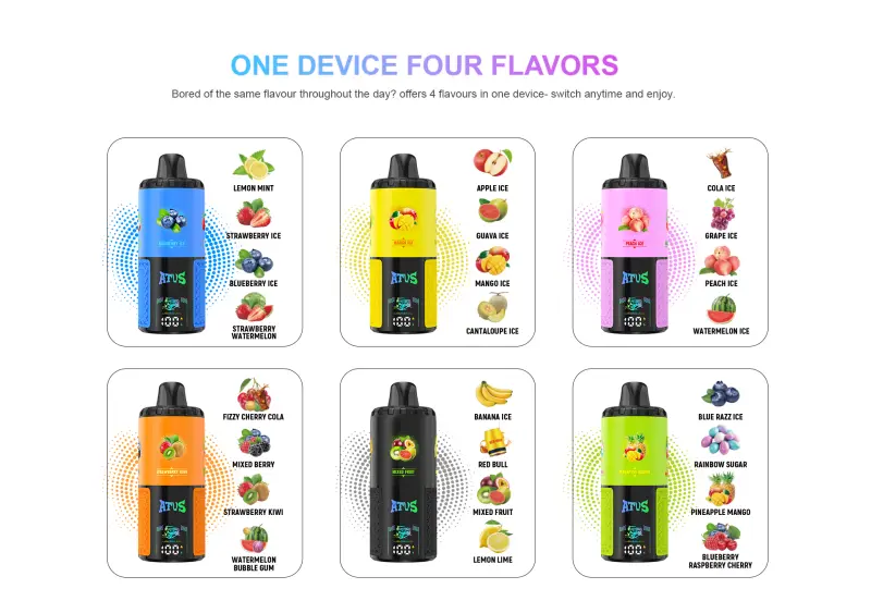 ATVS 60000 Puffs 60k 4 w 1 Najlepszy Jednorazowy Vape Hurtownia Darmowa Wysyłka 20 ATVS 60000 Puffs 60k 4 w 1 Najlepszy Jednorazowy Vape Hurtownia Darmowa Wysyłka