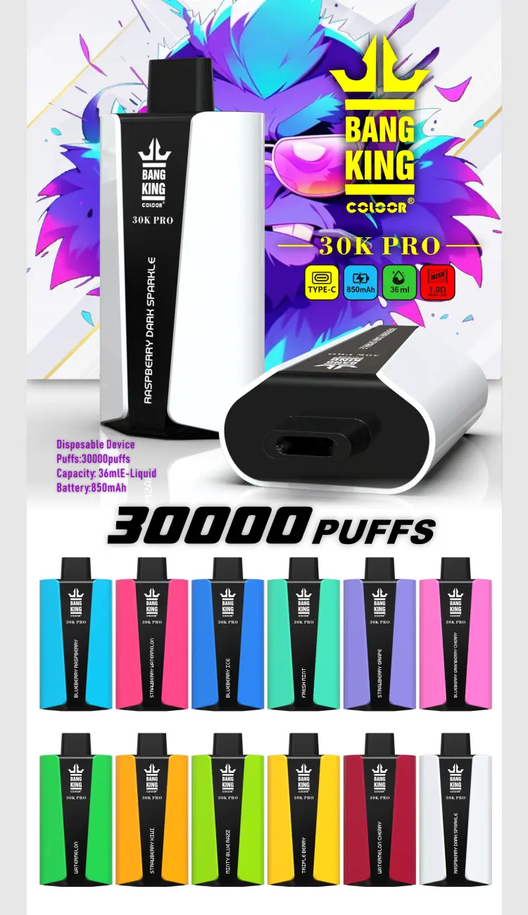 EU Vape Bang King 30k Puffs Pro 30000 Jednorazowy E-papieros z Szybką Dostawą i Darmową Wysyłką 16 EU Vape Bang King 30k Puffs Pro 30000 Jednorazowy E-papieros z Szybką Dostawą i Darmową Wysyłką