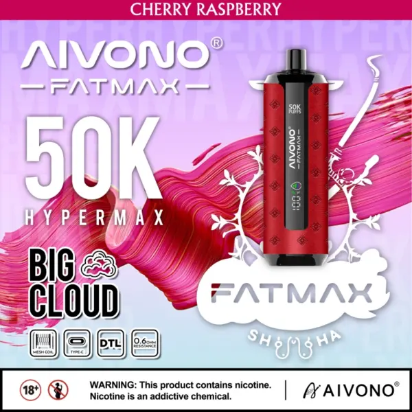 Magazyn UE Aivono Fatmax 50k Puffs 50000 Shisha Waporyzator Jednorazowy Duża Chmura