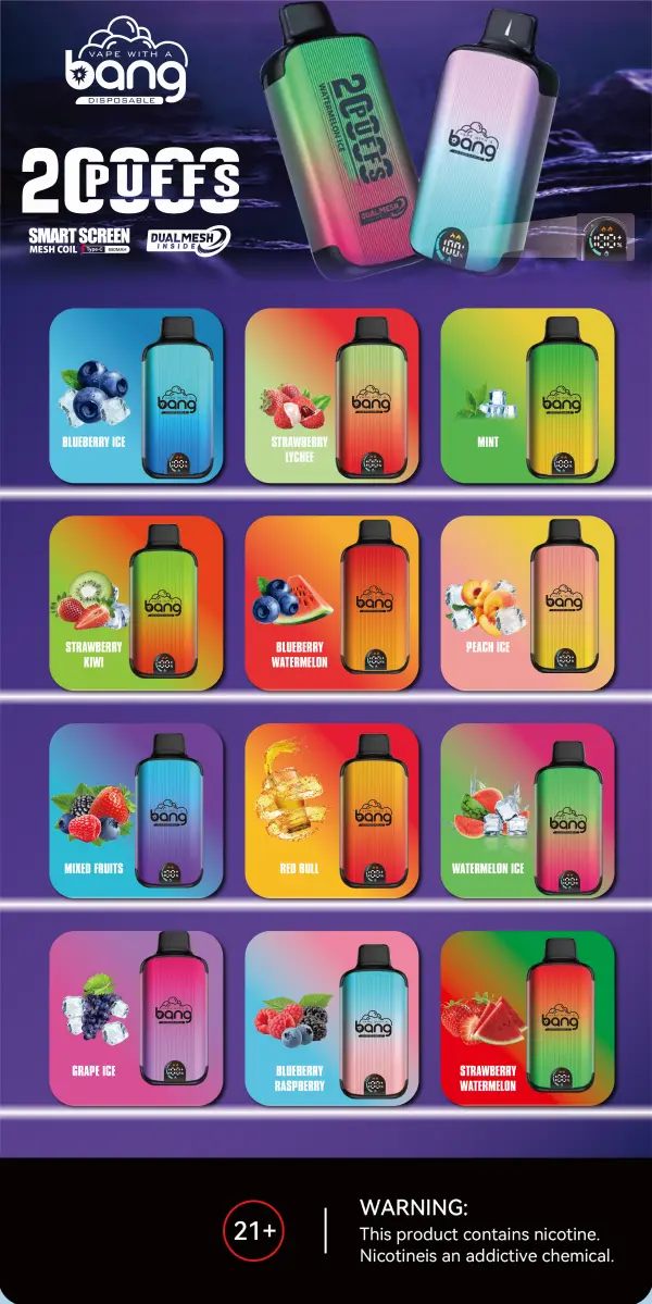 Magazyn UE Bang 20000 zaciągnięć 20k jednorazowy vape z dostawą w 3–7 dni roboczych 14 Magazyn UE Bang 20000 zaciągnięć 20k jednorazowy vape z dostawą w 3–7 dni roboczych