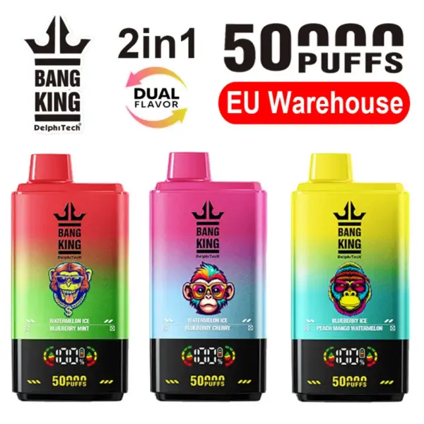 Magazyn UE Bang King 50000 Puffs 2 w 1 Jednorazowy Vape Dostawa 3-7 Dni Roboczych
