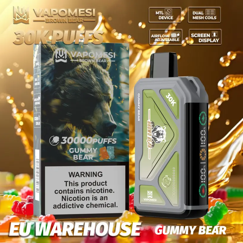 Vapomesi 30k Puffs Brown Bear Jednorazowy Vape 30000 Darmowa Wysyłka Magazyn UE 3 Vapomesi 30k Puffs Brown Bear Jednorazowy Vape 30000 Darmowa Wysyłka Magazyn UE